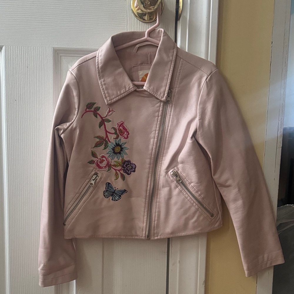 Floral Embroidered Pink Jacket